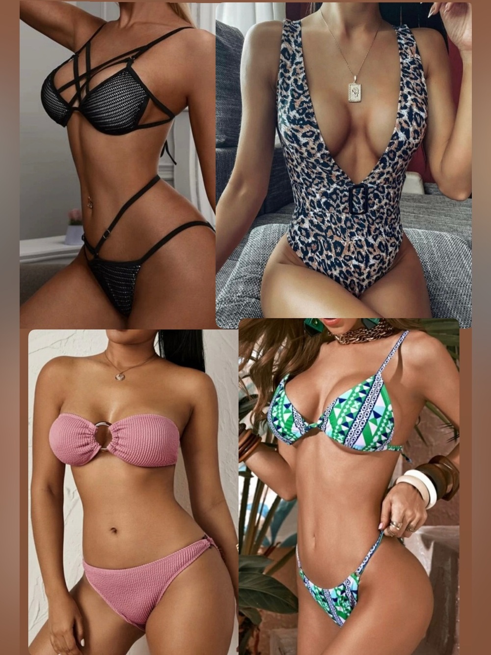 🔥SUMMER SALE🔥Women’s 4 Sets of Swimsuit One Piece and Bikini Bundle